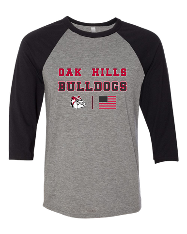 Oak Hills Bulldogs Spirit Flag Men's Baseball T-Shirt