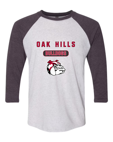 Oak Hills Bulldogs Mascot #3 Women's Baseball T-Shirt
