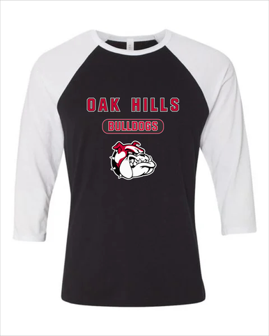 Oak Hills Bulldogs Mascot #3 Men's Baseball T-Shirt