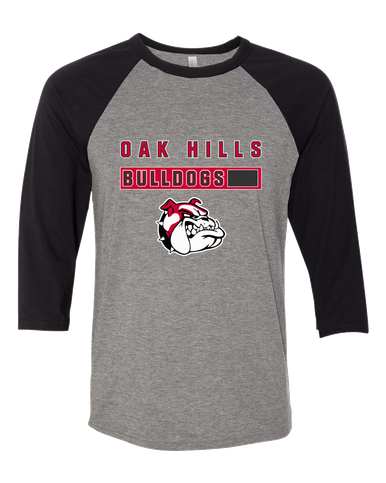 Oak Hills Bulldogs Mascot #7 Women's Baseball T-Shirt