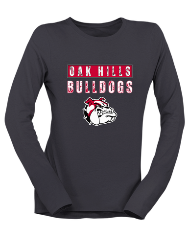 Oak Hills Bulldogs Mascot #9 Women's LS T-Shirt