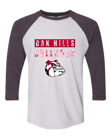 Oak Hills Bulldogs Mascot #9 Women's Baseball T-Shirt