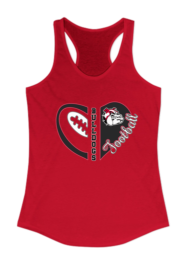 Oak Hills Bulldogs Heart Football Women's Tank Top