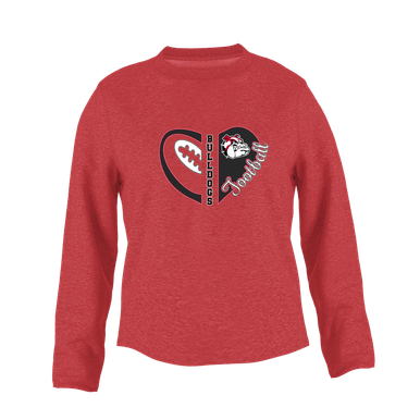 Oak Hills Bulldogs Heart Football Women's Sweatshirt