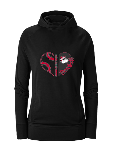 Oak Hills Bulldogs Heart Baseball Women's Hoodie