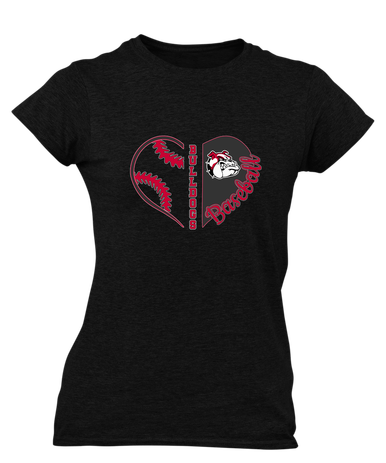 Oak Hills Bulldogs Heart Baseball Women's SS T-Shirt