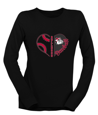 Oak Hills Bulldogs Heart Baseball Women's Premium LS T-Shirt