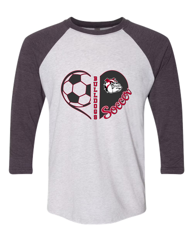 Oak Hills Bulldogs Heart Soccer Women's Baseball T-Shirt