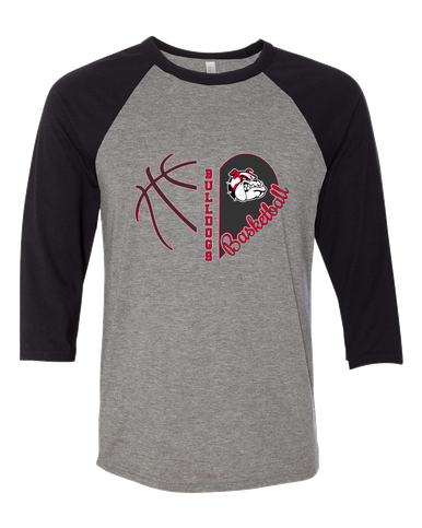 Oak Hills Bulldogs Heart Basketball Women's Baseball T-Shirt
