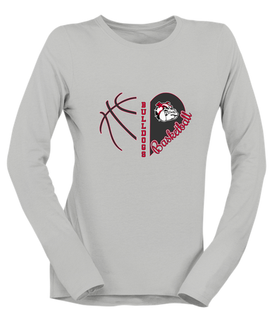 Oak Hills Bulldogs Heart Basketball Women's Premium LS T-Shirt