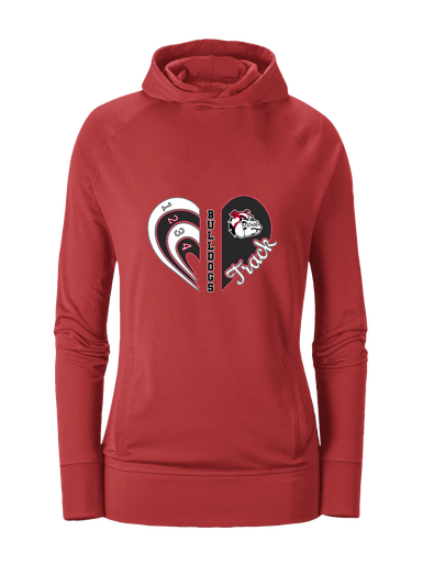 Oak Hills Bulldogs Heart Track Women's Hoodie