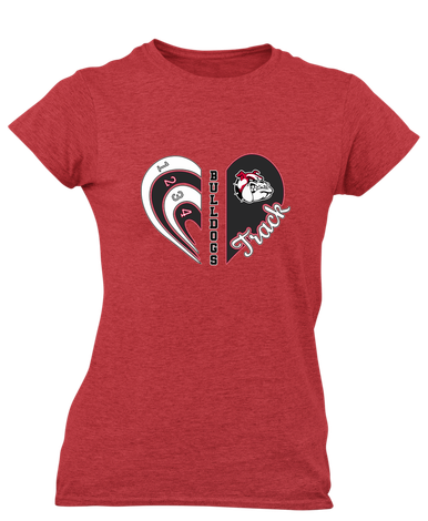 Oak Hills Bulldogs Heart Track Women's SS T-Shirt