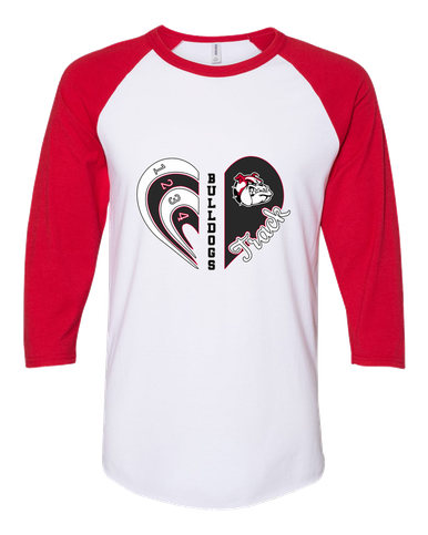 Oak Hills Bulldogs Heart Track Women's Baseball T-Shirt