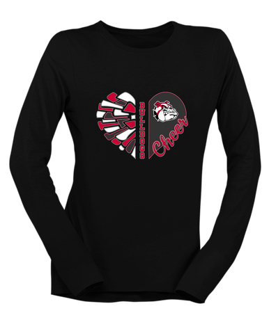 Oak Hills Bulldogs Heart Cheer Women's Premium LS T-Shirt