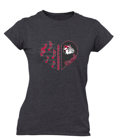 Oak Hills Bulldogs Heart Band Women's Premium SS T-Shirt
