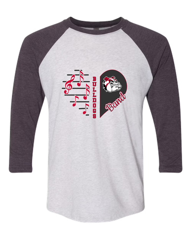 Oak Hills Bulldogs Heart Band Women's Baseball T-Shirt