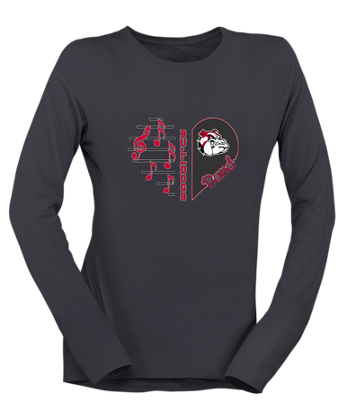 Oak Hills Bulldogs Heart Band Women's Premium LS T-Shirt