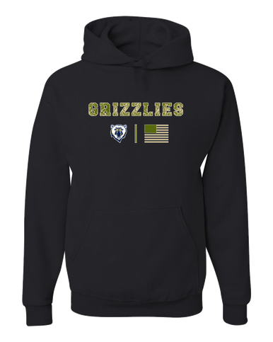 Spring Valley Grizzlies Camo Flag Men's Premium Hoodie