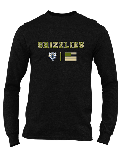 Spring Valley Grizzlies Camo Flag Men's LS T-Shirt