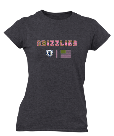 Spring Valley Grizzlies Pink Camo Flag Women's SS T-Shirt