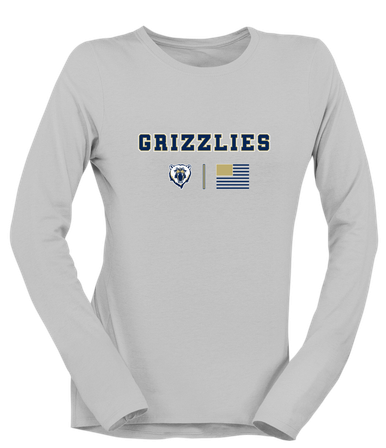 Spring Valley Grizzlies Team Colors Flag Women's LS T-Shirt