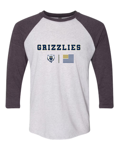 Spring Valley Grizzlies Team Colors Flag Men's Baseball T-Shirt