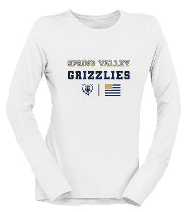 Spring Valley Grizzlies Spirit Flag Women's LS T-Shirt
