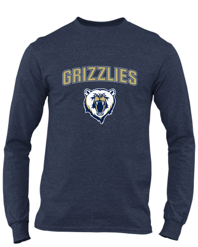 Spring Valley Grizzlies Mascot #6 Men's LS T-Shirt