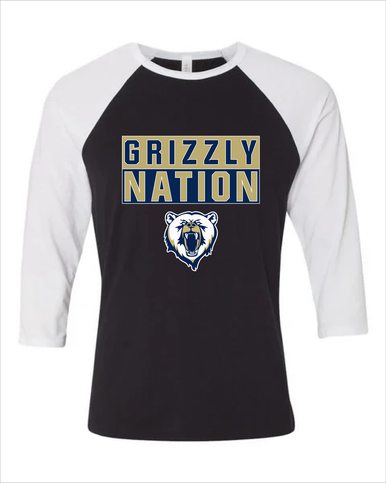 Spring Valley Grizzlies Nation #1 Men's Baseball T-Shirt