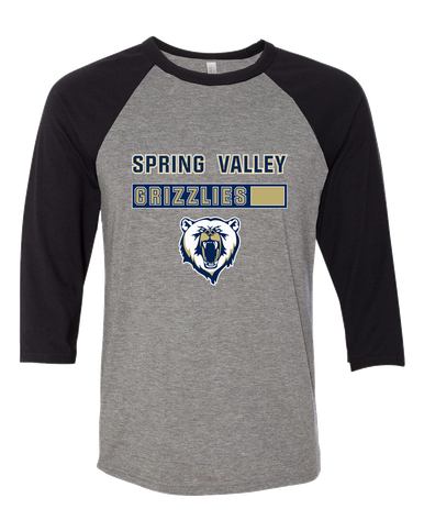 Spring Valley Grizzlies Mascot #7 Women's Baseball T-Shirt