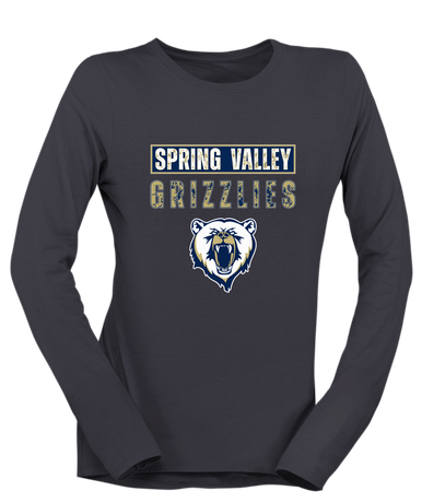 Spring Valley Grizzlies Mascot #9 Women's LS T-Shirt