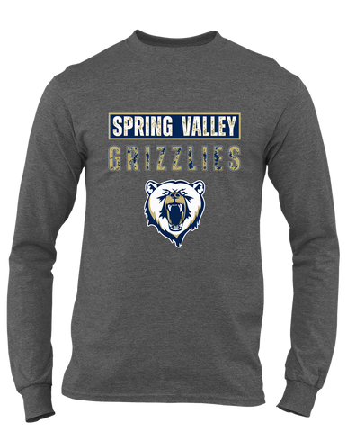 Spring Valley Grizzlies Mascot #9 Men's LS T-Shirt