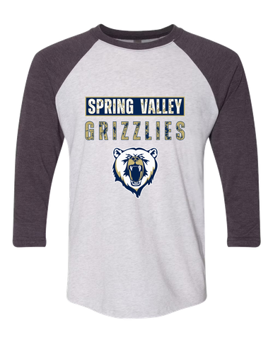 Spring Valley Grizzlies Mascot #9 Women's Baseball T-Shirt