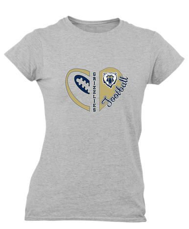 Spring Valley Grizzlies Heart Football Women's Premium SS T-Shirt