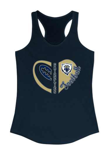 Spring Valley Grizzlies Heart Football Women's Tank Top
