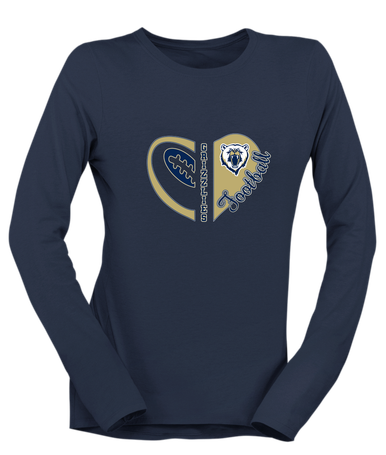 Spring Valley Grizzlies Heart Football Women's Premium LS T-Shirt