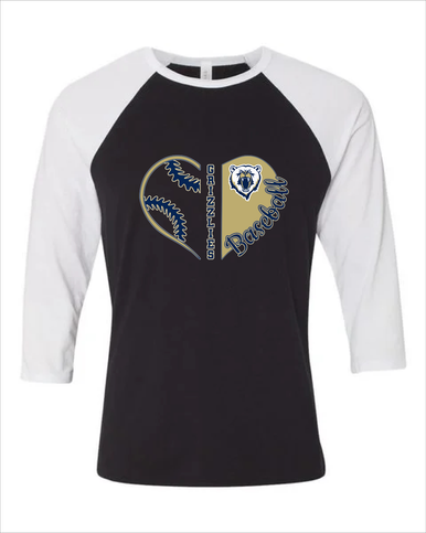 Spring Valley Grizzlies Heart Baseball Women's Baseball T-Shirt