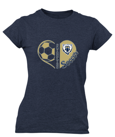 Spring Valley Grizzlies Heart Soccer Women's SS T-Shirt