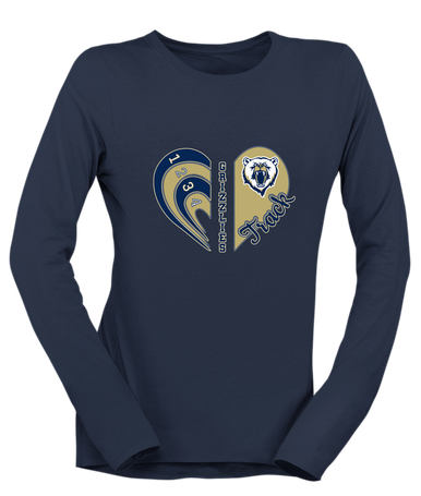 Spring Valley Grizzlies Heart Track Women's LS T-Shirt