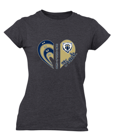 Spring Valley Grizzlies Heart Track Women's Premium SS T-Shirt