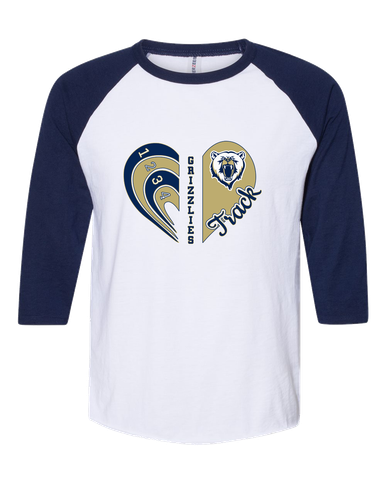 Spring Valley Grizzlies Heart Track Women's Baseball T-Shirt