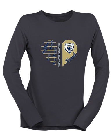 Spring Valley Grizzlies Heart Band Women's LS T-Shirt