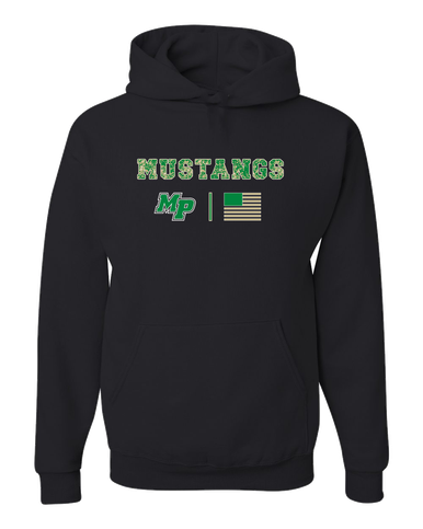 Myers Park Mustangs Script MP Camo Flag Men's Premium Hoodie