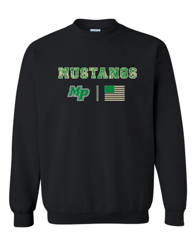 Myers Park Mustangs Script MP Camo Flag Men's Sweatshirt