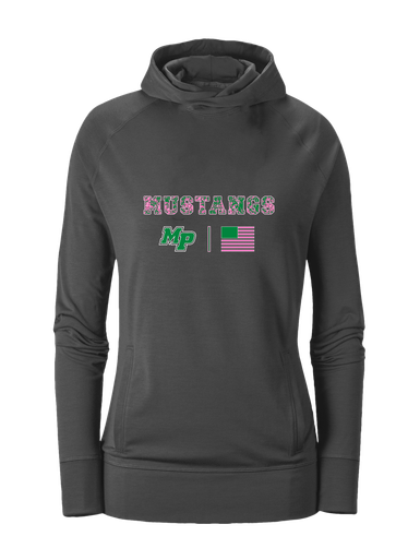 Myers Park Mustangs Script MP Pink Camo Flag Women's Hoodie