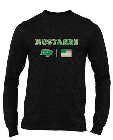 Myers Park Mustangs Script MP Camo Flag Men's LS T-Shirt