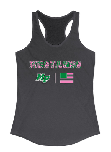 Myers Park Mustangs Script MP Pink Camo Flag Women's Tank Top