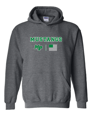 Myers Park Mustangs Script MP Team Colors Flag Men's Hoodie
