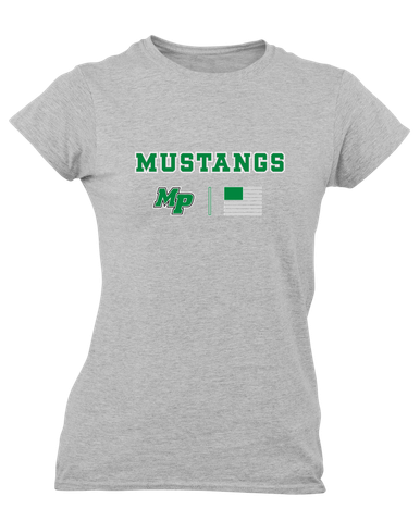 Myers Park Mustangs Script MP Team Colors Flag Women's SS T-Shirt