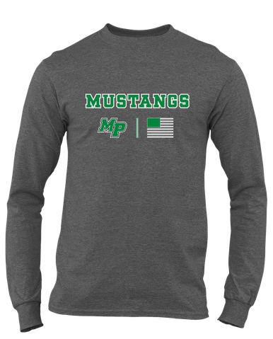 Myers Park Mustangs Script MP Team Colors Flag Men's Premium LS T-Shirt